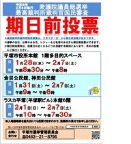 期日前投票の案内板 期日前投票の案内板